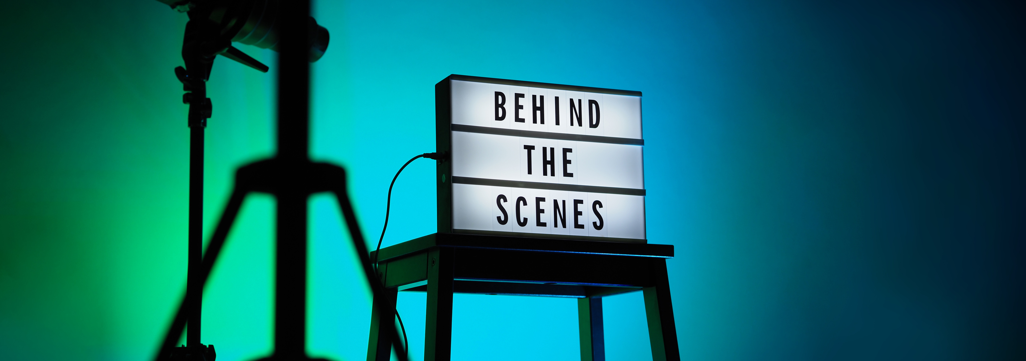 Behind the Scenes Words on a Light Box